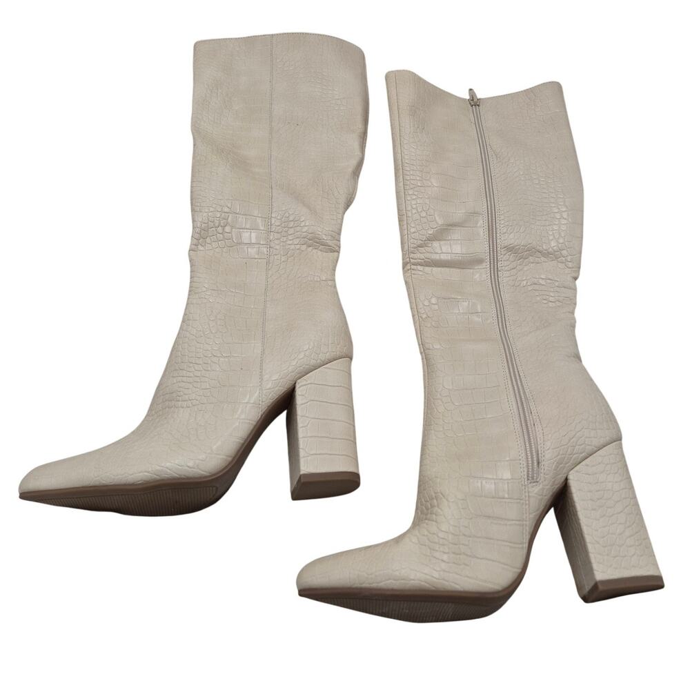 Journee Collection Landre Tru Bone knee-high crocodile-embossed boots size 7.5